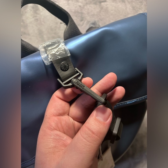 RAINS Rolltop Rucksack Mini in Shore Blue - Picture 10 of 11